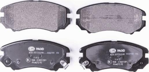 HELLA 8DB 355 010-991 - Brake Pad Set, disc brake www.autospares.lv