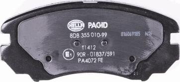 HELLA 8DB 355 010-991 - Brake Pad Set, disc brake www.autospares.lv