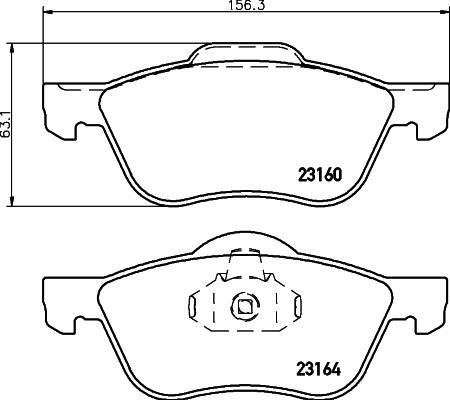 HELLA 8DB 355 010-911 - Bremžu uzliku kompl., Disku bremzes autospares.lv