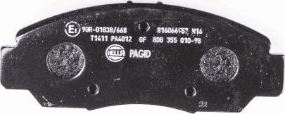 HELLA 8DB 355 010-981 - Тормозные колодки, дисковые, комплект www.autospares.lv