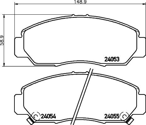 HELLA 8DB 355 010-981 - Тормозные колодки, дисковые, комплект www.autospares.lv