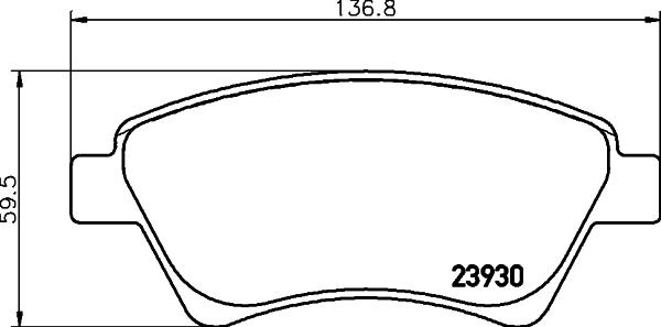 HELLA 8DB 355 010-541 - Тормозные колодки, дисковые, комплект www.autospares.lv