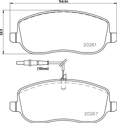 HELLA 8DB 355 010-501 - Bremžu uzliku kompl., Disku bremzes www.autospares.lv