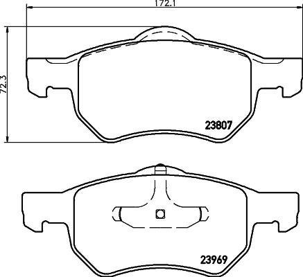 HELLA 8DB 355 010-641 - Brake Pad Set, disc brake www.autospares.lv