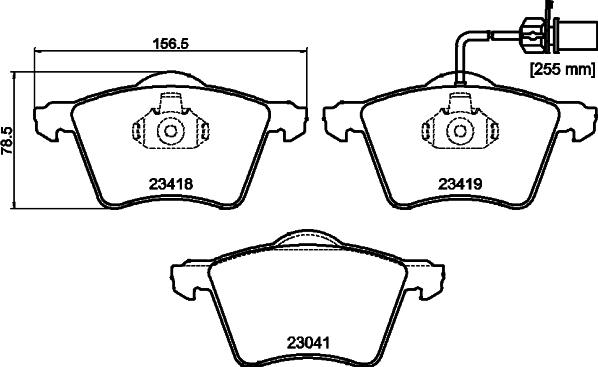 HELLA 8DB 355 010-631 - Тормозные колодки, дисковые, комплект www.autospares.lv