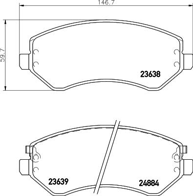 HELLA 8DB 355 010-051 - Bremžu uzliku kompl., Disku bremzes www.autospares.lv