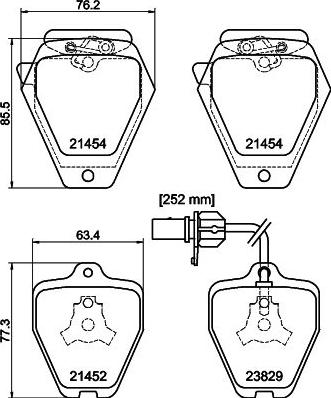 HELLA 8DB 355 010-191 - Тормозные колодки, дисковые, комплект www.autospares.lv