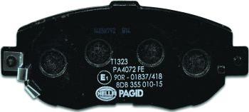 HELLA 8DB 355 010-151 - Тормозные колодки, дисковые, комплект www.autospares.lv