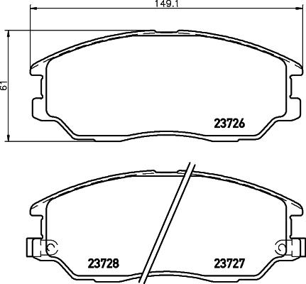 HELLA 8DB 355 010-861 - Bremžu uzliku kompl., Disku bremzes autospares.lv