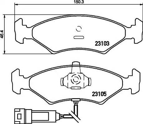 HELLA 8DB 355 010-301 - Bremžu uzliku kompl., Disku bremzes autospares.lv