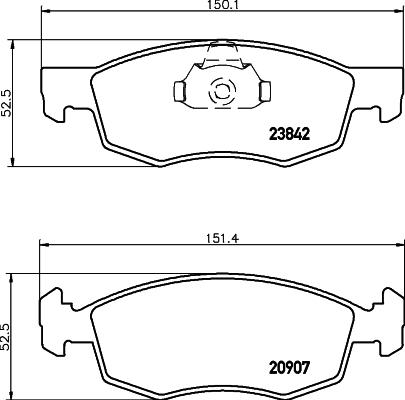 HELLA 8DB 355 010-321 - Bremžu uzliku kompl., Disku bremzes www.autospares.lv