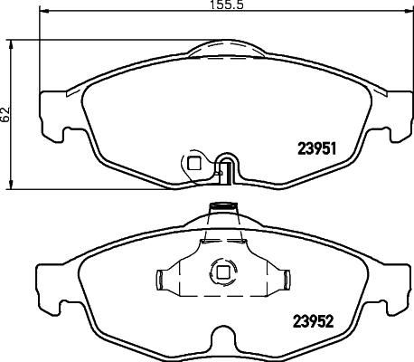 HELLA 8DB 355 011-991 - Bremžu uzliku kompl., Disku bremzes www.autospares.lv