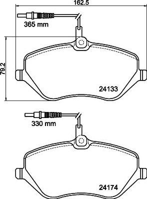 HELLA 8DB 355 011-491 - Bremžu uzliku kompl., Disku bremzes autospares.lv