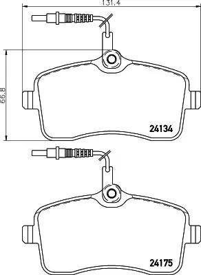 HELLA 8DB 355 011-481 - Bremžu uzliku kompl., Disku bremzes autospares.lv