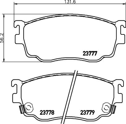 HELLA 8DB 355 011-561 - Bremžu uzliku kompl., Disku bremzes autospares.lv