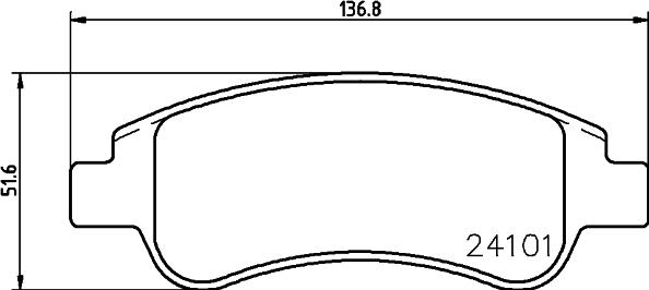 HELLA 8DB 355 011-521 - Тормозные колодки, дисковые, комплект www.autospares.lv