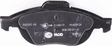 HELLA 8DB 355 011-651 - Brake Pad Set, disc brake www.autospares.lv