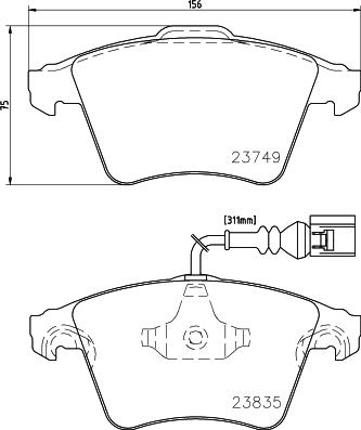 HELLA 8DB 355 011-621 - Bremžu uzliku kompl., Disku bremzes www.autospares.lv