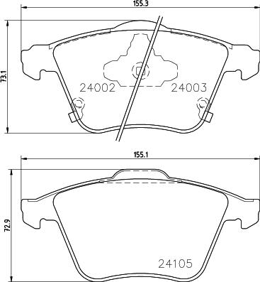 HELLA 8DB 355 011-051 - Bremžu uzliku kompl., Disku bremzes www.autospares.lv