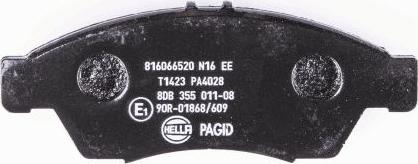 HELLA 8DB 355 011-081 - Тормозные колодки, дисковые, комплект www.autospares.lv