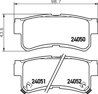 HELLA 8DB 355 011-151 - Bremžu uzliku kompl., Disku bremzes autospares.lv