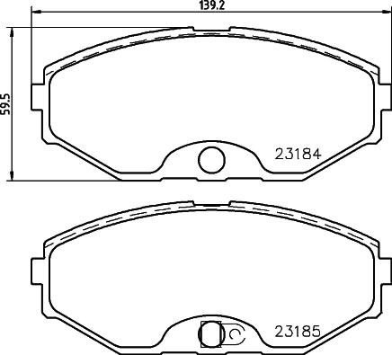 HELLA 8DB 355 011-181 - Тормозные колодки, дисковые, комплект www.autospares.lv