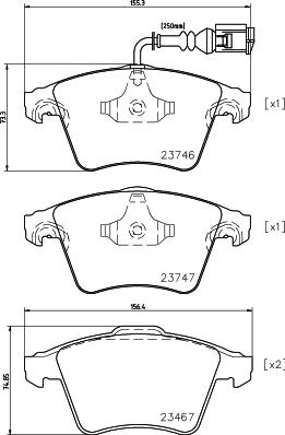 HELLA 8DB 355 011-171 - Bremžu uzliku kompl., Disku bremzes autospares.lv