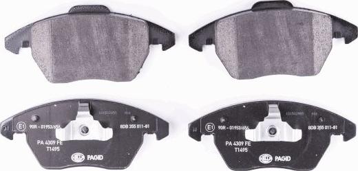 HELLA 8DB 355 011-811 - Brake Pad Set, disc brake www.autospares.lv