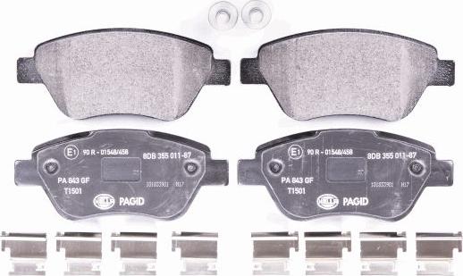 HELLA 8DB 355 011-871 - Brake Pad Set, disc brake www.autospares.lv