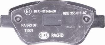 HELLA 8DB 355 011-871 - Brake Pad Set, disc brake www.autospares.lv