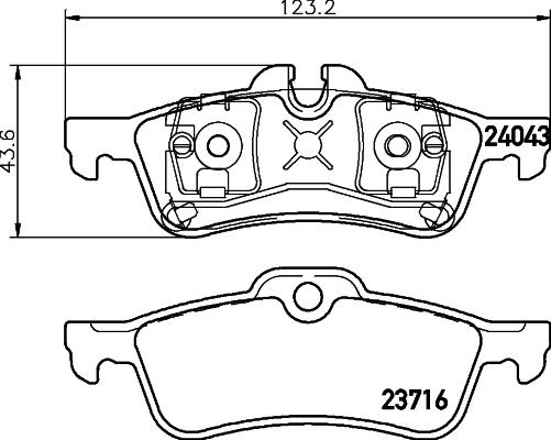 HELLA 8DB 355 011-351 - Bremžu uzliku kompl., Disku bremzes www.autospares.lv