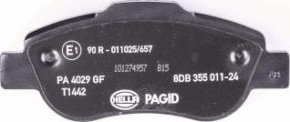 HELLA 8DB 355 011-241 - Bremžu uzliku kompl., Disku bremzes www.autospares.lv