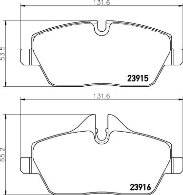 HELLA 8DB 355 011-261 - Bremžu uzliku kompl., Disku bremzes autospares.lv