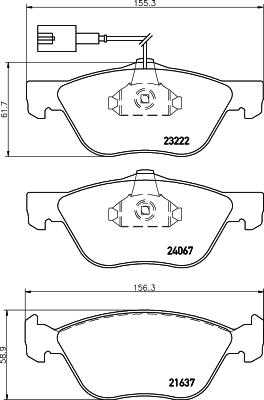 HELLA 8DB 355 011-211 - Bremžu uzliku kompl., Disku bremzes autospares.lv