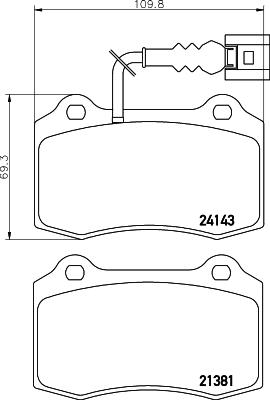 HELLA 8DB 355 011-741 - Тормозные колодки, дисковые, комплект www.autospares.lv