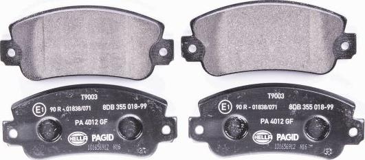 HELLA 8DB 355 018-991 - Bremžu uzliku kompl., Disku bremzes www.autospares.lv