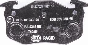 HELLA 8DB 355 018-951 - Bremžu uzliku kompl., Disku bremzes www.autospares.lv