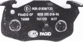 HELLA 8DB 355 018-961 - Brake Pad Set, disc brake www.autospares.lv