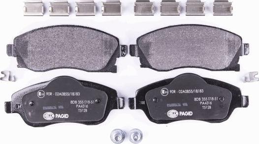 HELLA 8DB 355 018-511 - Brake Pad Set, disc brake www.autospares.lv