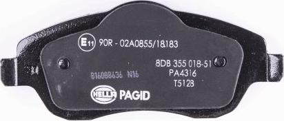 HELLA 8DB 355 018-511 - Brake Pad Set, disc brake www.autospares.lv