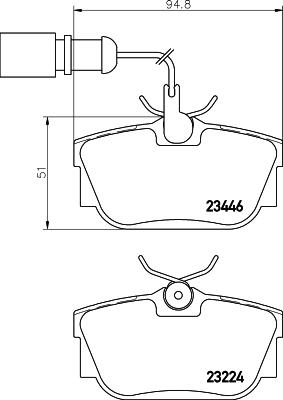 HELLA 8DB 355 018-571 - Тормозные колодки, дисковые, комплект www.autospares.lv