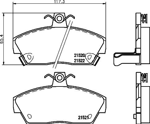 HELLA 8DB 355 018-161 - Bremžu uzliku kompl., Disku bremzes www.autospares.lv