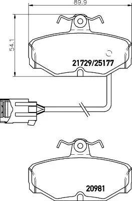 HELLA 8DB 355 018-121 - Тормозные колодки, дисковые, комплект www.autospares.lv