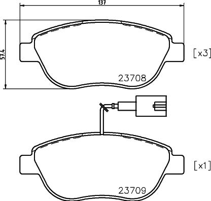 HELLA 8DB 355 018-831 - Тормозные колодки, дисковые, комплект www.autospares.lv