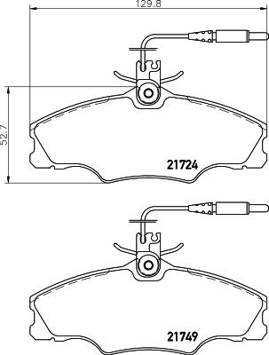 HELLA 8DB 355 018-201 - Bremžu uzliku kompl., Disku bremzes www.autospares.lv