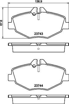 HELLA 8DB 355 018-731 - Тормозные колодки, дисковые, комплект www.autospares.lv