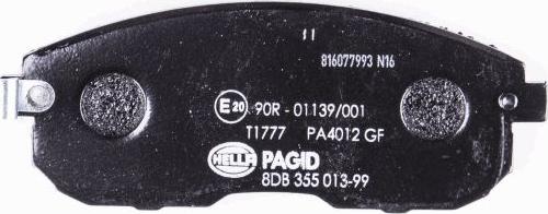 HELLA 8DB 355 013-991 - Тормозные колодки, дисковые, комплект www.autospares.lv