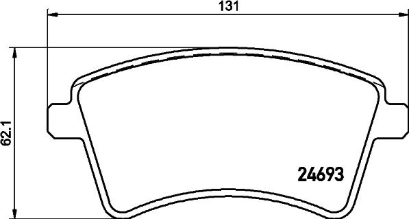 HELLA 8DB 355 013-961 - Тормозные колодки, дисковые, комплект www.autospares.lv