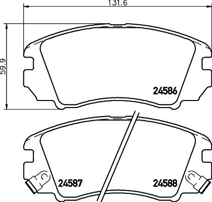 HELLA 8DB 355 013-521 - Тормозные колодки, дисковые, комплект www.autospares.lv