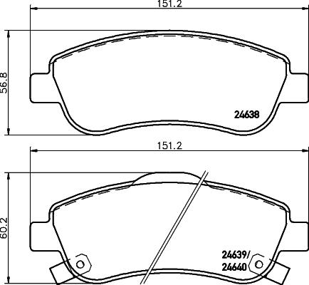 HELLA 8DB 355 013-611 - Тормозные колодки, дисковые, комплект www.autospares.lv